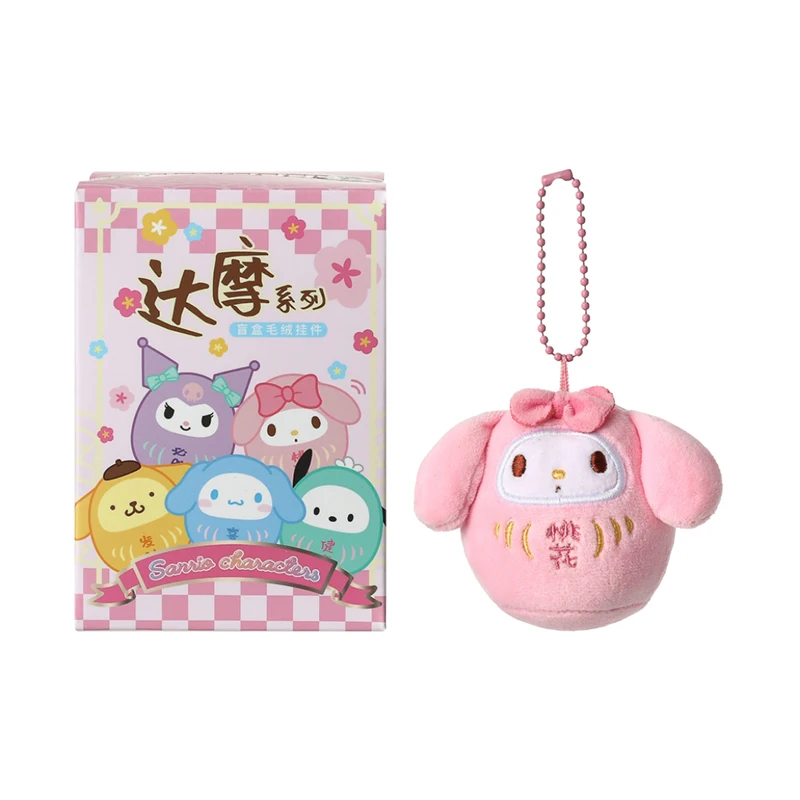 Sanrio personagens bodhidharma boneca de pelúcia caixa cega melody kuromi poachaco dharma figuras crianças presentes saco de pelúcia pingentes