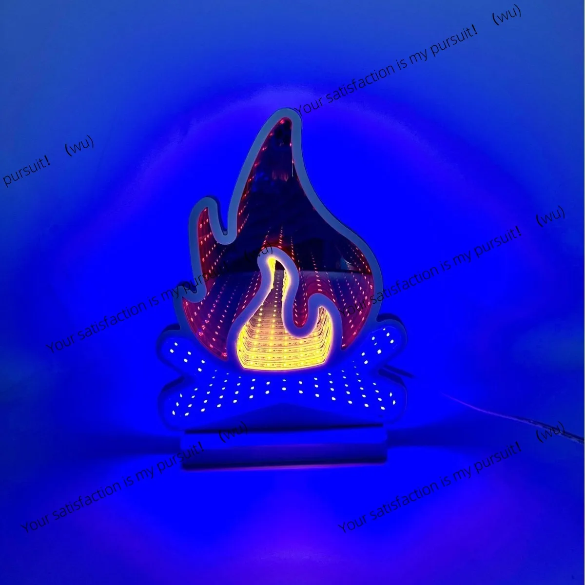 Double-sided flame tunnel light 3D effect mirror  modeling atmosphere decorative light night ornament