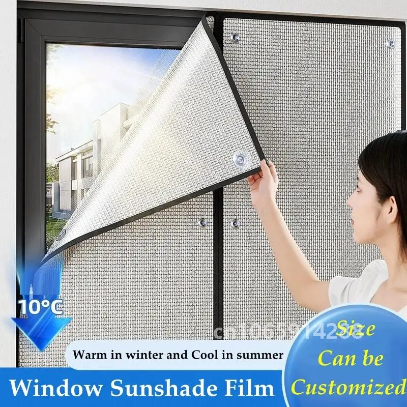 Window Glass Shading Film Sun Shade Protector Pad Room Office Sunshine Room Insulation Film Anti UV Sunshade Aluminum Foil