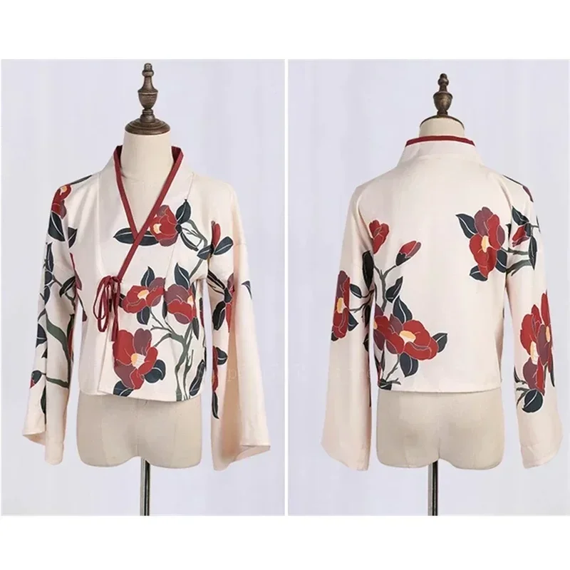 Kimono Haori Yukata Aziatische Kleding Sakura Meisje Japanse Stijl Bloemenprint Vintage Jurk Vrouw Oosterse Camellia Love Kostuum