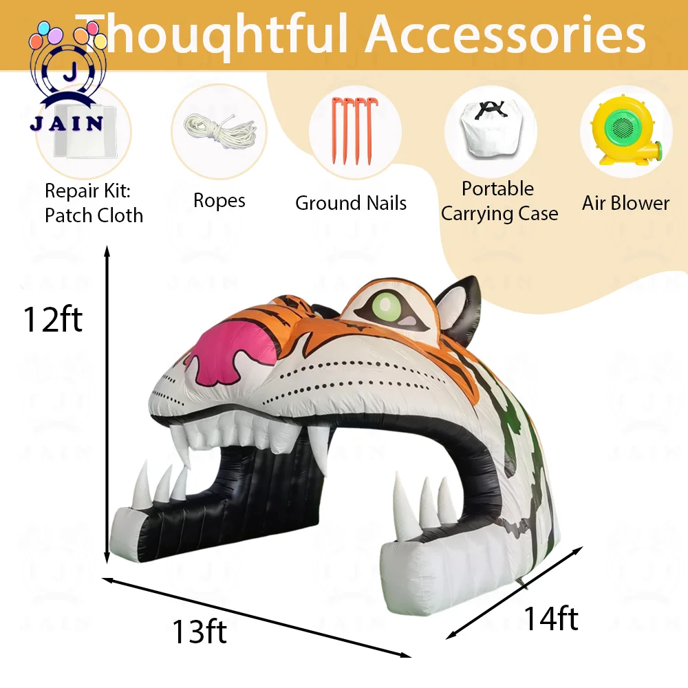13x14x12ft Oxford Fabric Inflatable Tunnel - Commercial Grade Inflatable Arch for Outdoor Events & Celebrations