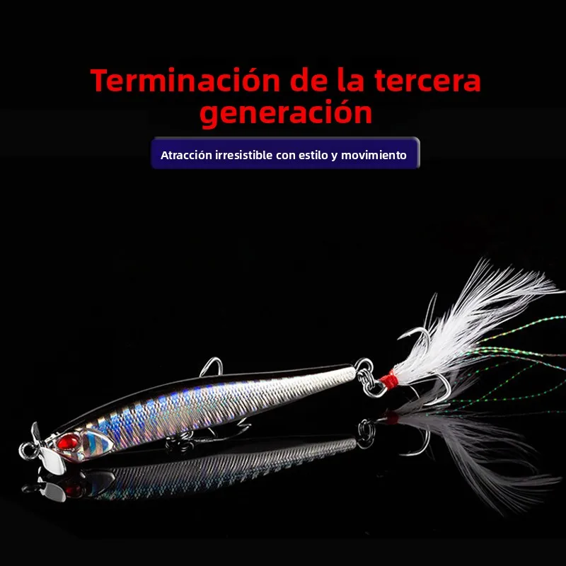 Señuelo artificial tipo lápiz Pai Dong Far Casting Sink Water Bullet III para pesca de lubina en agua dulce y salada, con lab...