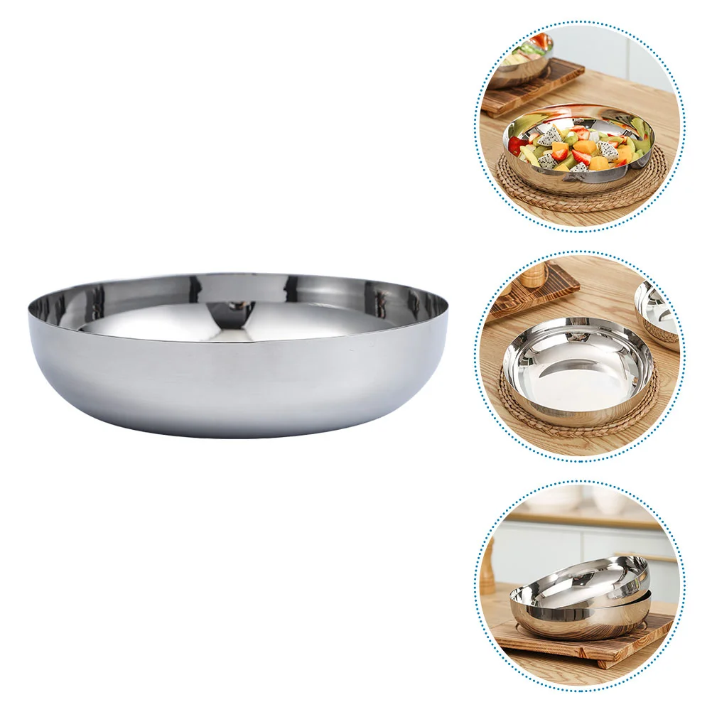 

Stainless Steel Salad Bowl Rice Serving Mixing Ramen Bowls Dessert Multi-function Storage