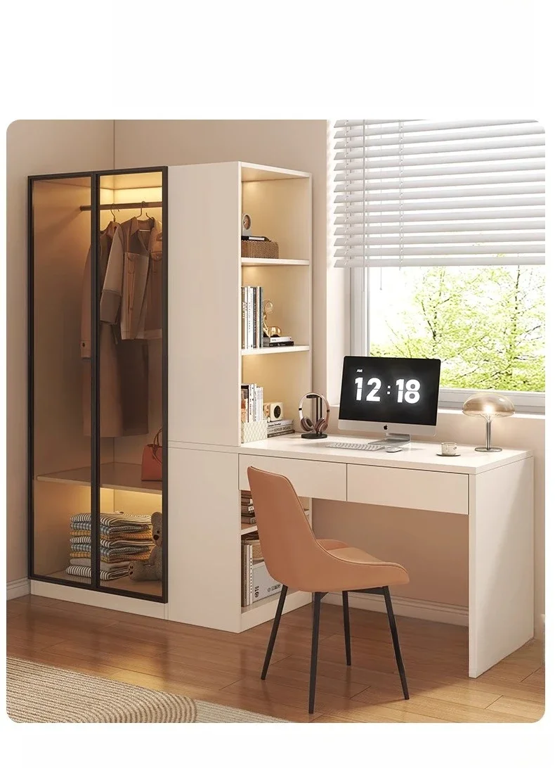

Advanced bookshelf integrated table, simple corner computer desk, bedroom combination