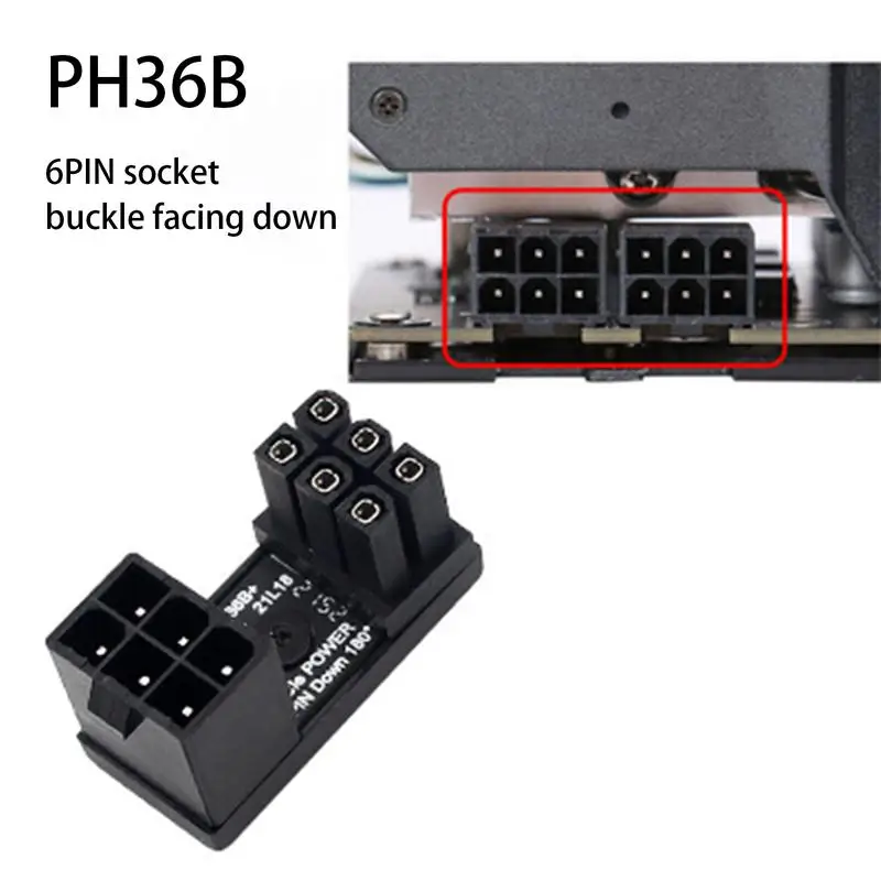 Grafische Kaart 8-Pins Connector 6/8 Pin Power Adapter Connector 180 Graden Haakse Adapter Stuurconnector Bord Gpu Adapter Voor
