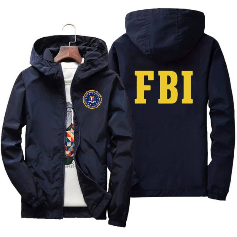 FBI Men Hiking Jackets Waterproof Hooded Windbreaker Coat Autumn Men Outdoor Casual Camping Jacket Tactics Military Jackets