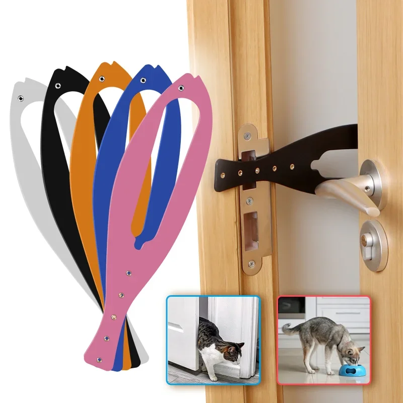 New Cat Access Door Pet Separation  Cat Door Bracket Latch Free Punched tape Elastic Lock Dog Door Pet Supplies