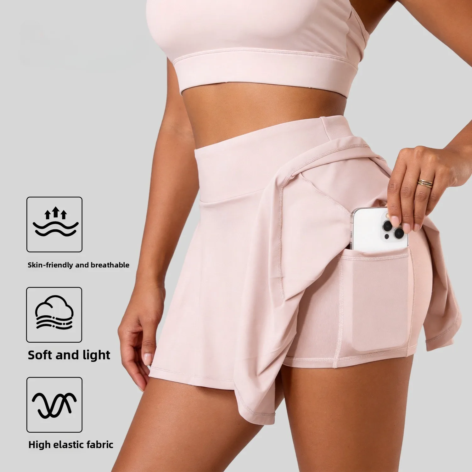 Women's Sports Shorts with Pockets Pleated Skirts Modest Skirts Tennis Skirts Training Shorts Yoga and Fitness Shorts Badminton