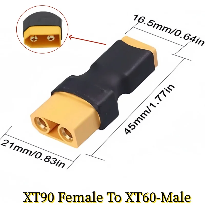 XT60 to XT90 Lithium Battery Adapter Male/Female Conversion Connector for RC Lipo Battery Drone Parts