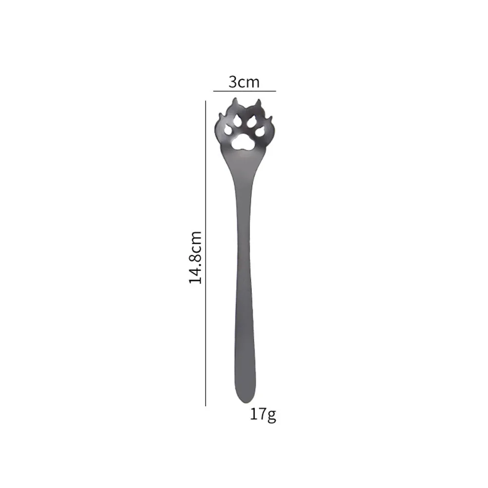 

5Pcs Dog Paw Print Strainer Spoon Stainless Steel Tableware Scoop Portable Lightweight Serving Spoon for Desserts Beverages