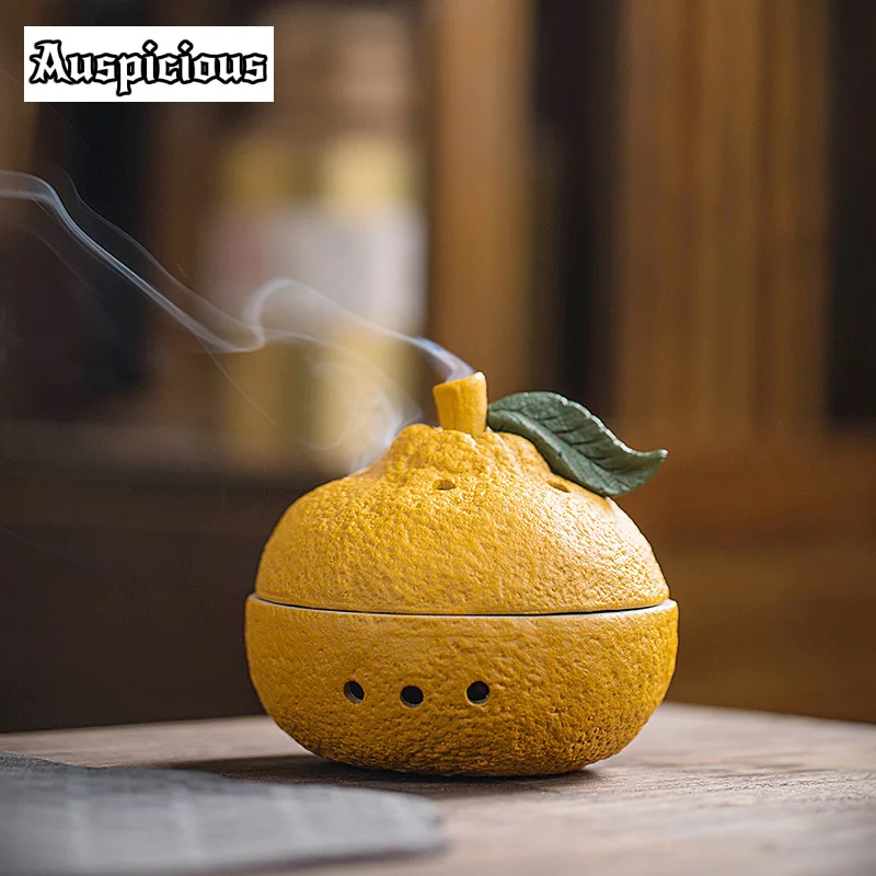 Great Lucky Incense Holder Ugly Orange Incense Burners Mosquito Censer Thurible Smell Distributor Tea Items Ornaments Room Decor