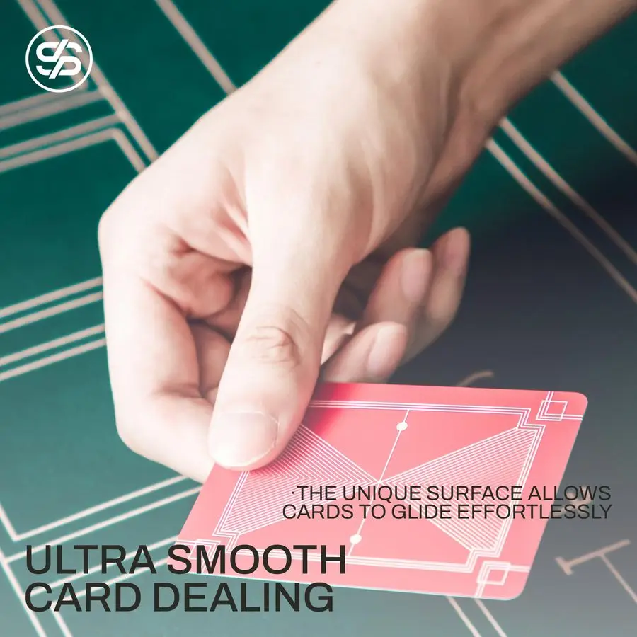 Tappetino da poker portatile Texas Holdem da 70 x 35 pollici con stampa di layout Art Déco, bordi orliati, superficie liscia e premi