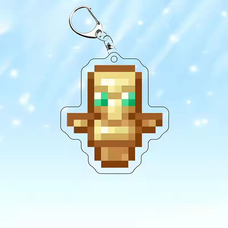 2-10 Pcs/set Totem of Undying Diamond Sword Eye of Enchanted Golden Apple Keychain Pickaxe Model Toys Collect Keyrings - Image 2
