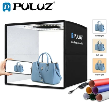 PULUZ Softbox 3 Color Light Modes Lightbox Dimmable Led Ring Light Box Photo Lighting…