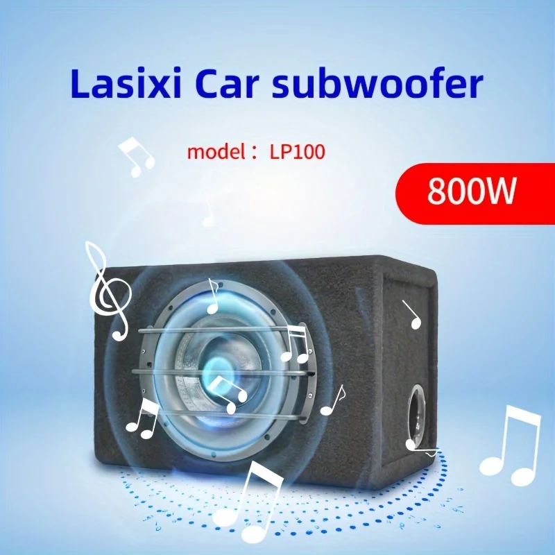 Peak 800W 10 inch car subwoofer active with amplifier bass system audio modification trunk heavy bass dual voice coil design