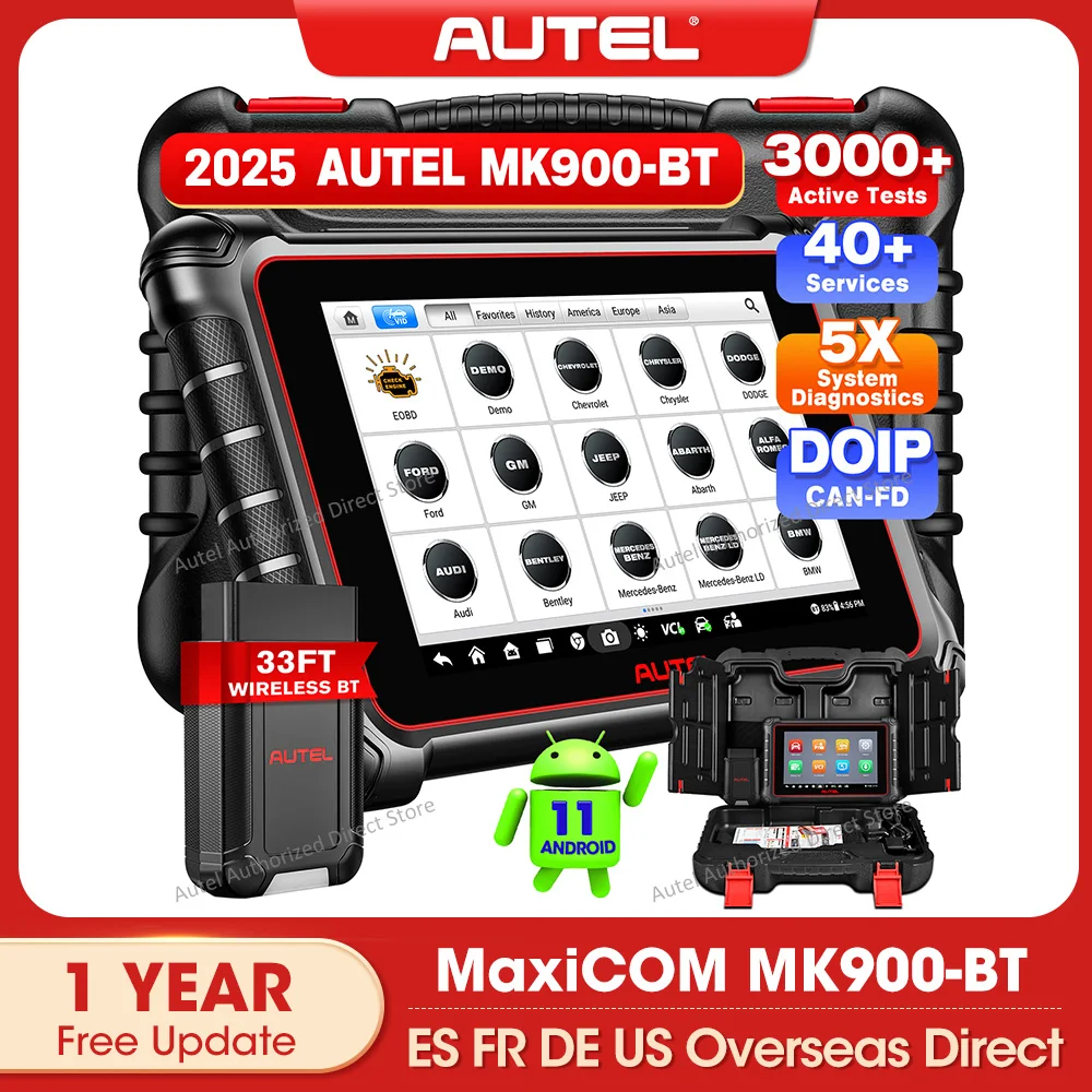 

2025 Newest MaxiCOM MK900BT Car Diagnostic Tools Bidirectional Scanner, CAN FD&DoIP, 40+ Services upgraded Of MK808S MK808BT PRO