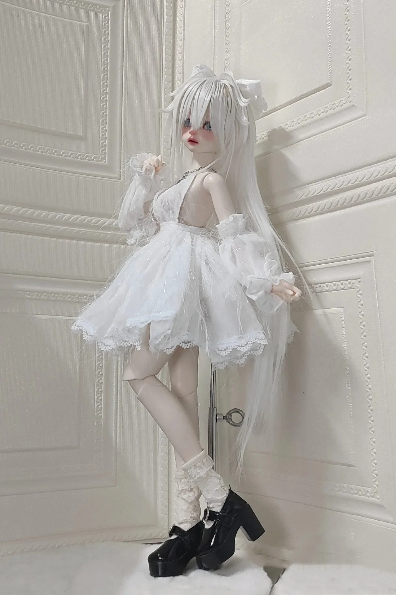 Doll accessories 1/3 1/4 BJD doll skirt white dress skirt tiara set