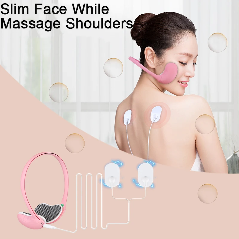 EMS フェイシャルリフティングデバイス顔引き締め顔痩身振動マッサージ電気 V フェイスマシン肩パルスマッサージ