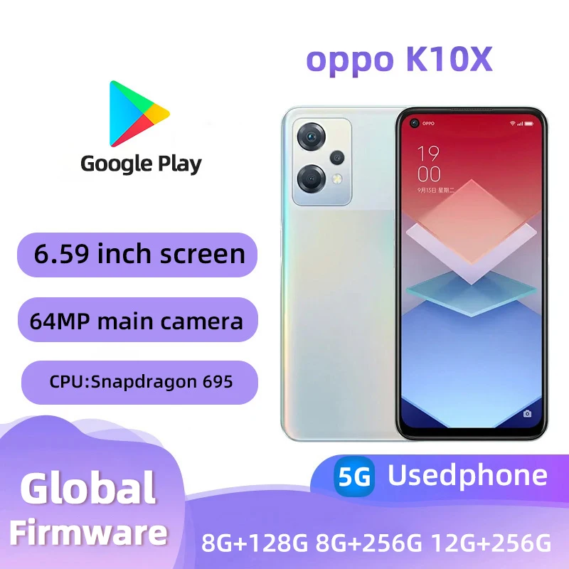 oppo K10X 5G SmartPhone Android CPU Qualcomm Snapdragon 695 All Colours 5000mAh Charge used phone