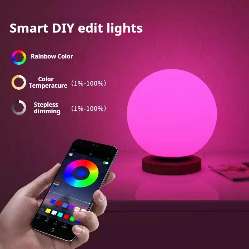 RGB Color Changing LED Night Light USB Rechargeable LED Table Lamp Bedside Lamp for Home Office Bedroom Living Room Light