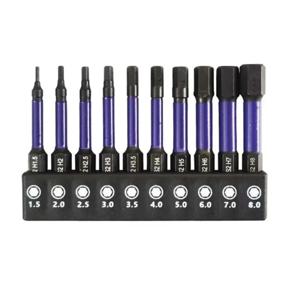 

10pcs Upgraded Hex Head Wrench Drill Bit Set S2 Alloy Steel Features 1/4 Quick - Release Shank Magnetic Screwdriver Bits Holder