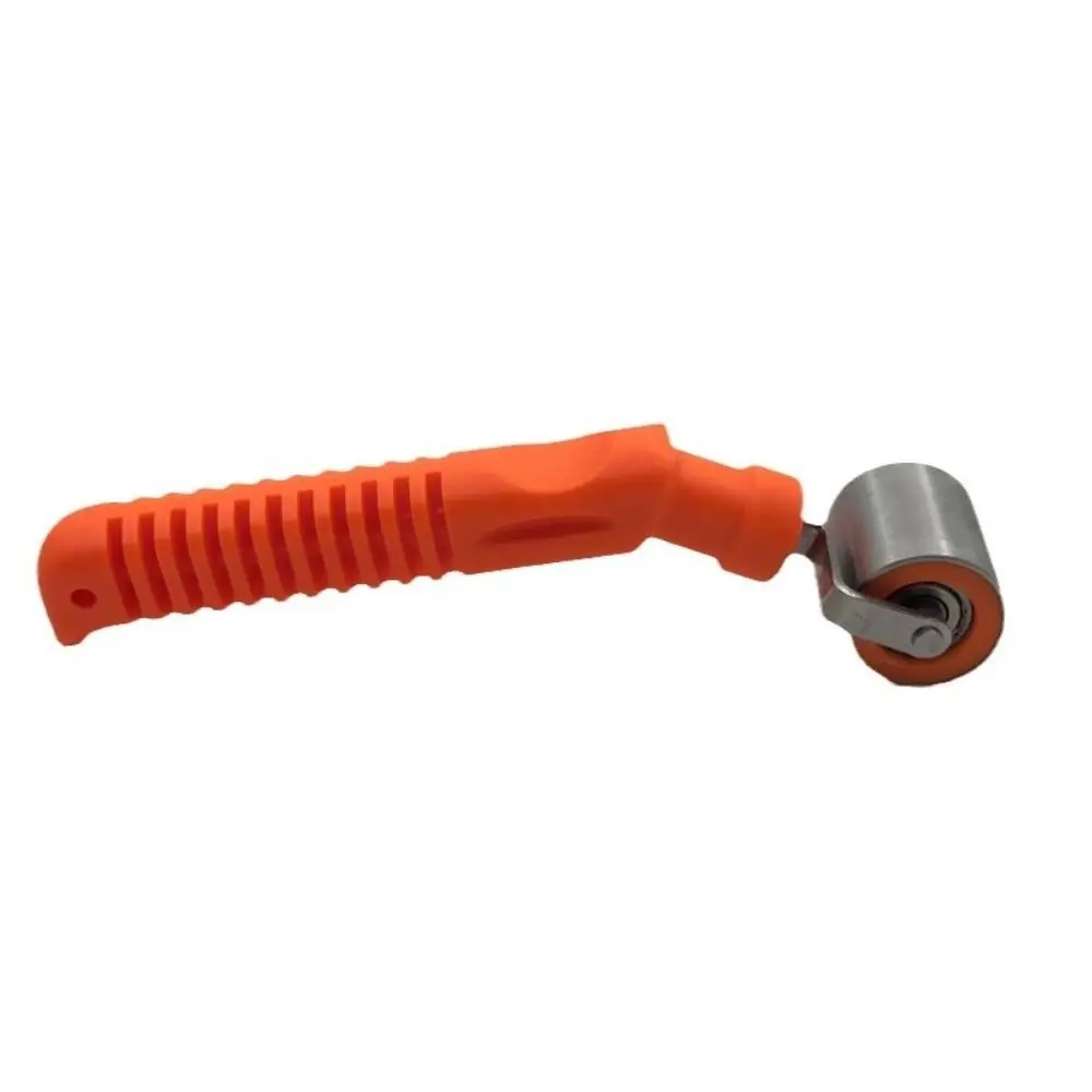 Premium Stainless Steel Wallpaper Seam Roller Flat Design Silver Orange Stainless Steel Roller Easy Grip Handle Non-Woven