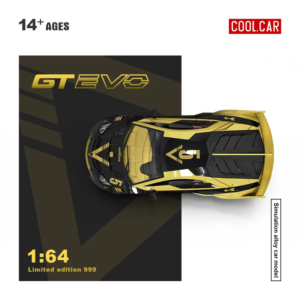 

*Pre-order*Cool Car 1:64 GTEVO V5 Black Gold Painted Simulation Alloy Car Model for Collection&Display&Gift