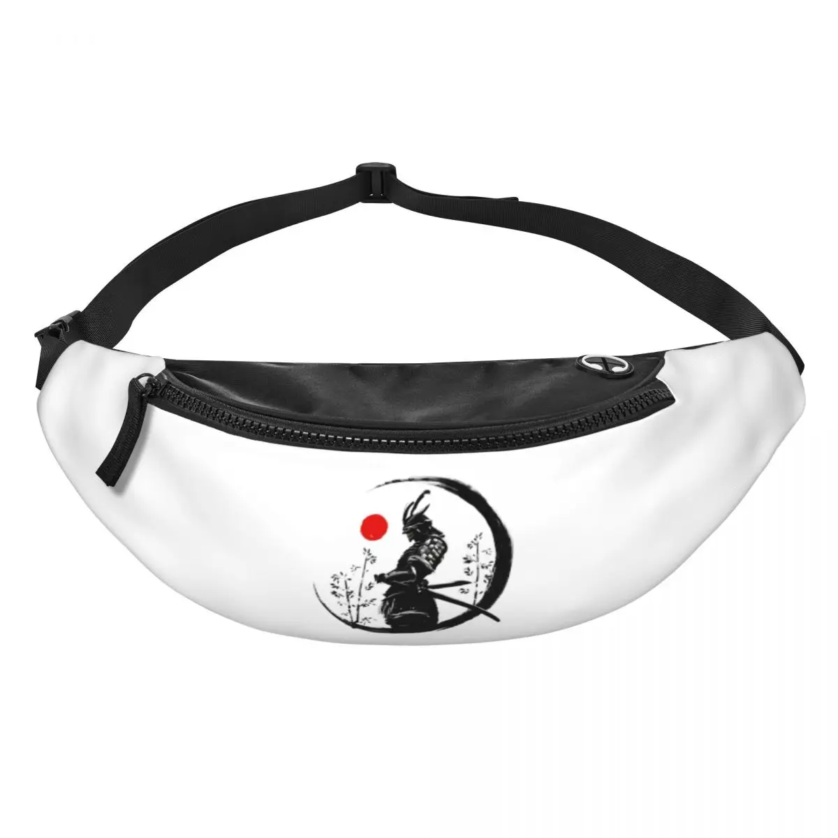 Custom Cool Japanese Samurai Warrior Fanny Pack for Cycling Camping Women Men Crossbody Waist Bag Phone Money Pouch