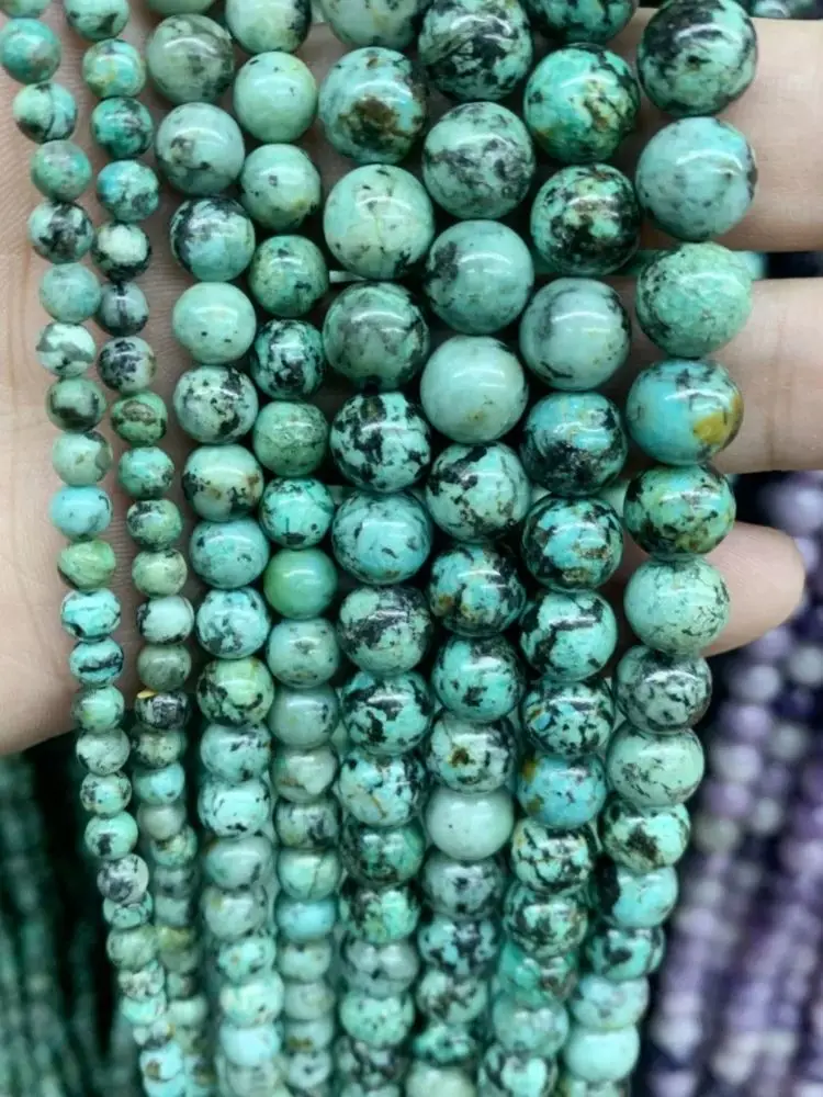 AAA Natural African Tophus Beads Round Loose Spacer Beads For Jewelry Making DIY Charm Bracelets Necklace15''Strand 4/6/8mm