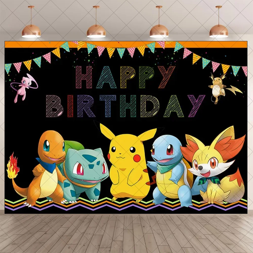 Pokemon Pikachu Thema Geburtstag Party Dekoration Hintergrund Cartoon Hintergrund Junge und Mädchen Geschenke Baby Dusche Liefert Foto Studio