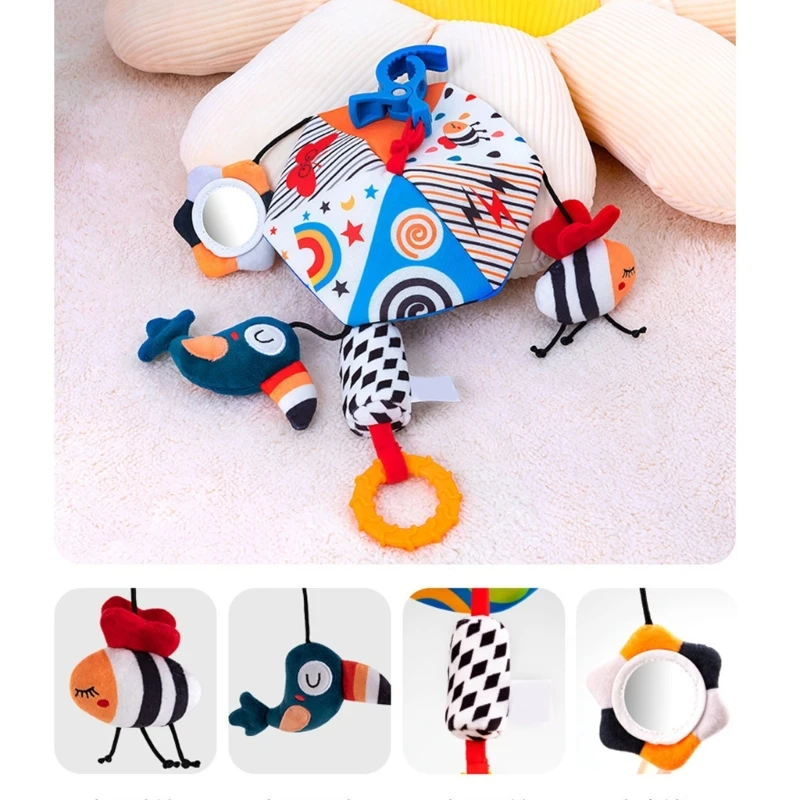 Giocattolo mobile peluche musicale per passeggino per culla con suoni rilassanti e forma evolutiva A2UB