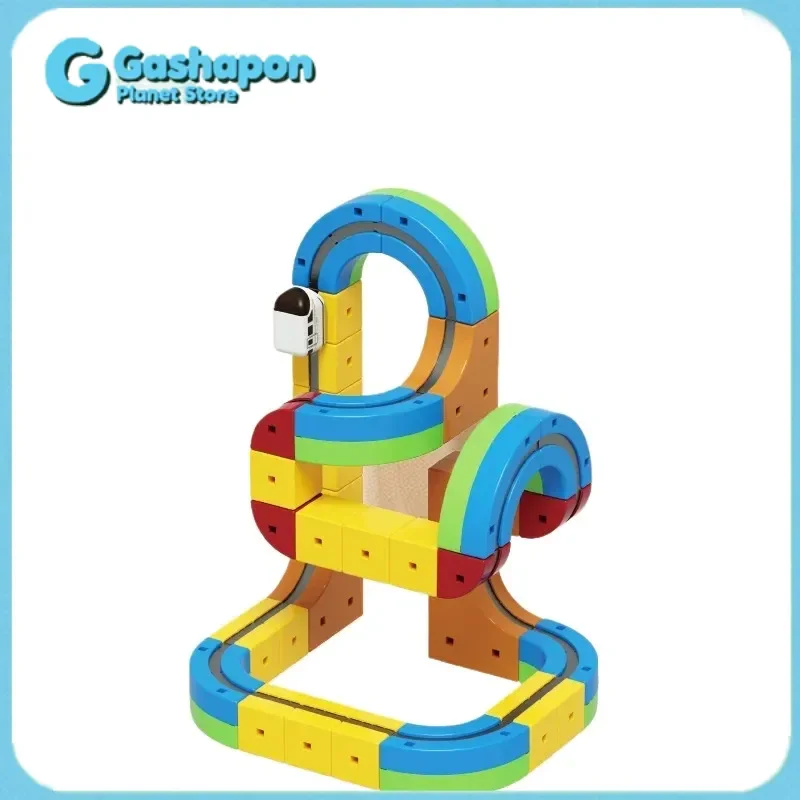 DIY Magnetic Levitation Track Car Building Kit STEM Learning Toy Large Particle Blocks Railed Vehicle Assembly Model Creative