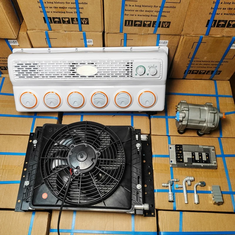 12V 24v Car Portable Air Conditioner Electric Parking Cooler High-quality Compressor Condenser Van Car Air Conditioner For Grab
