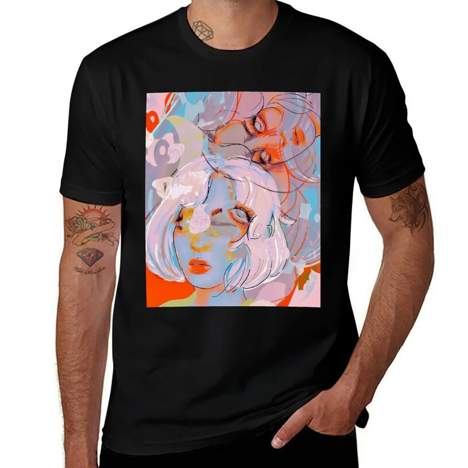 Pink Portrait Collage T-Shirt Cool Dry Performance T-Shirt
