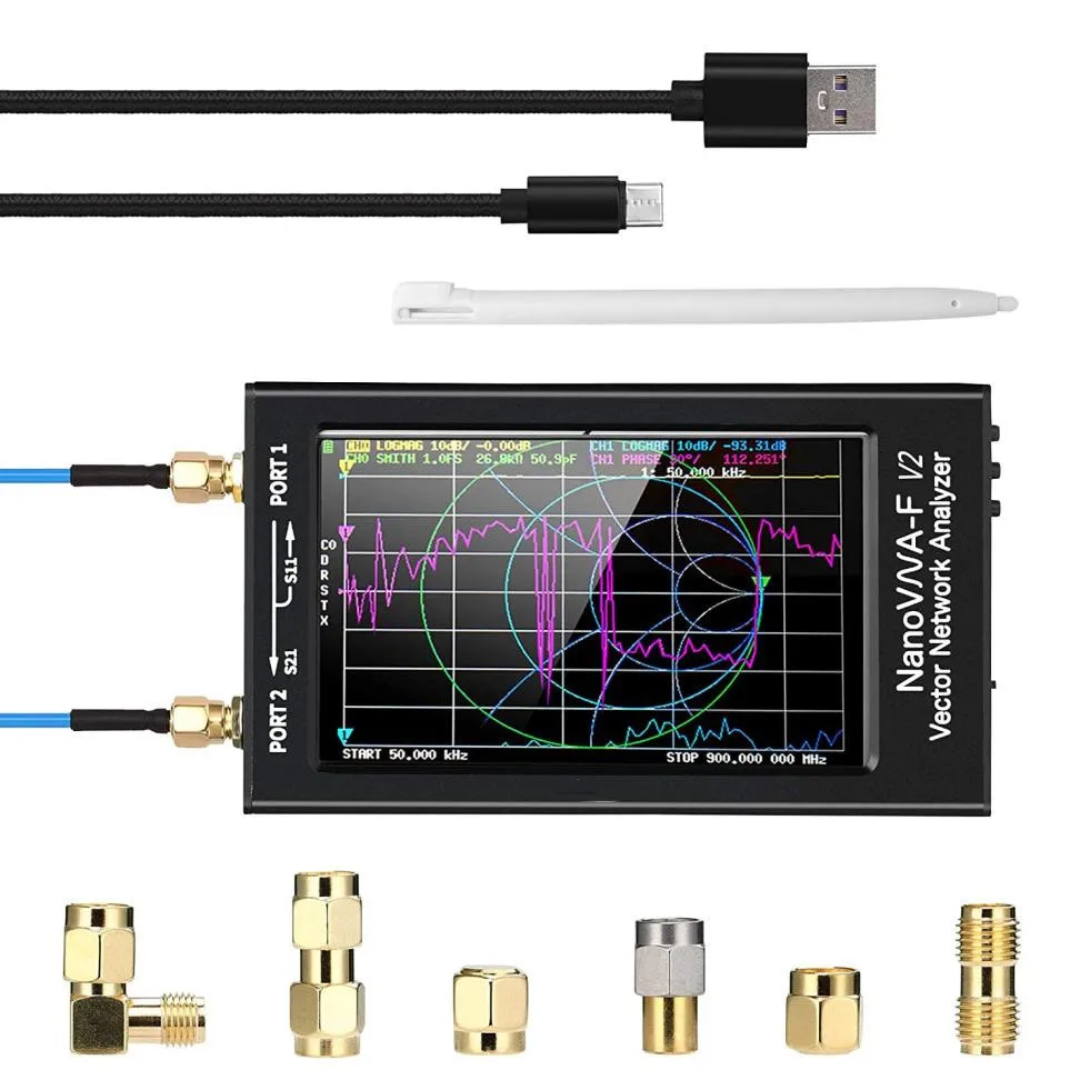 Nanovna-fベクトルネットワークアナライザー、v2、3ghz、タッチスクリーン、短い波、hf、vhf、uhf、タッチスクリーン、4.3インチ、新しい