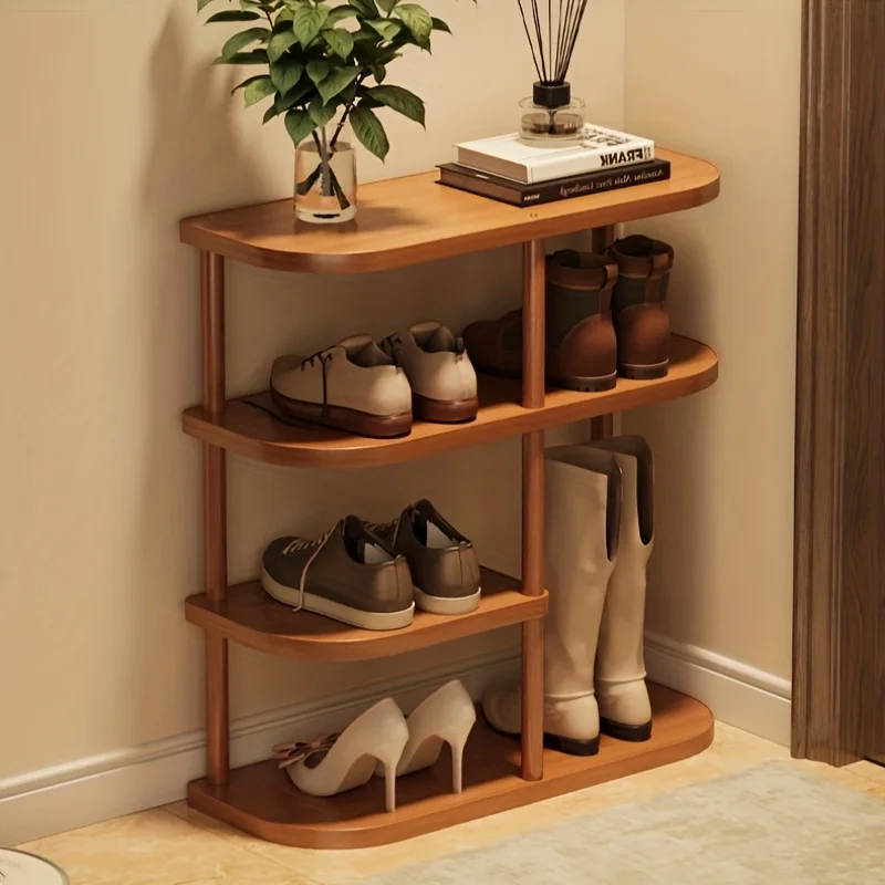 

Многоярусная деревянная полка для обуви | Шкаф для обуви большой вместимости, высота 18,68 дюйма, высота 18,89 дюйма для дома или аренды