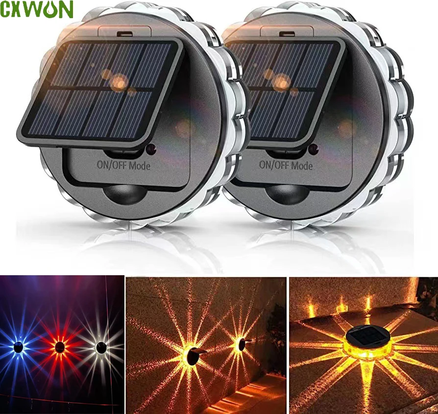 

Solar Wall Light Outdoor Solar Powered LED Lights Hanging Decorative Step Lighting Garden Light for Yard Transparent LED Lamp