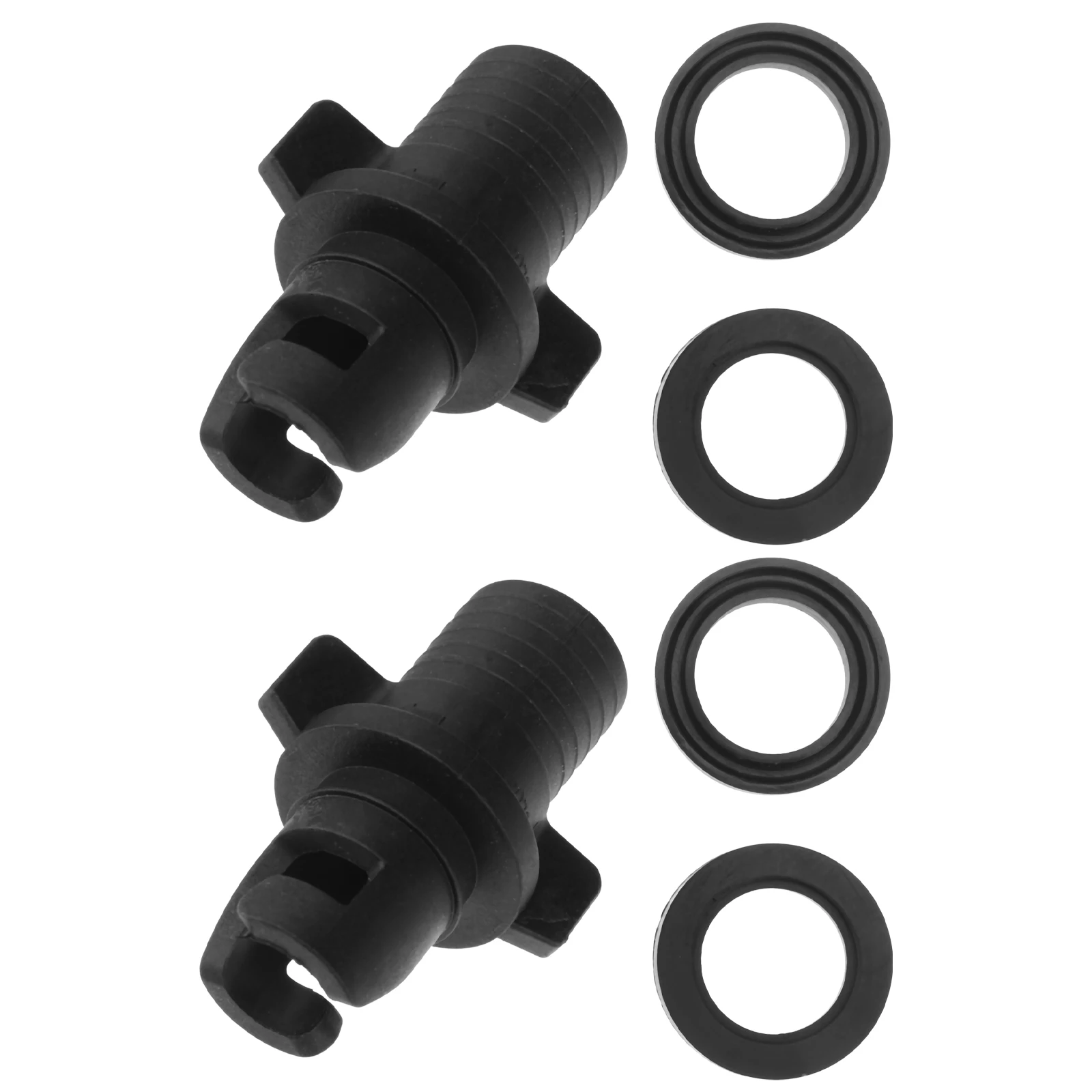 

2PCS Inflatable Air Valve Connector Durable Leakproof Kayak Pump Kayak Adapter Portable Car Boat Adapter Black