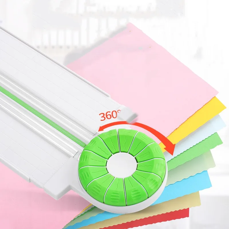 Cortador de papel multifuncional, máquina de plegado, cortador de papel giratorio de 360 grados, 12 lados, puede cortar curvas A5A4A3, se puede cortar línea rota