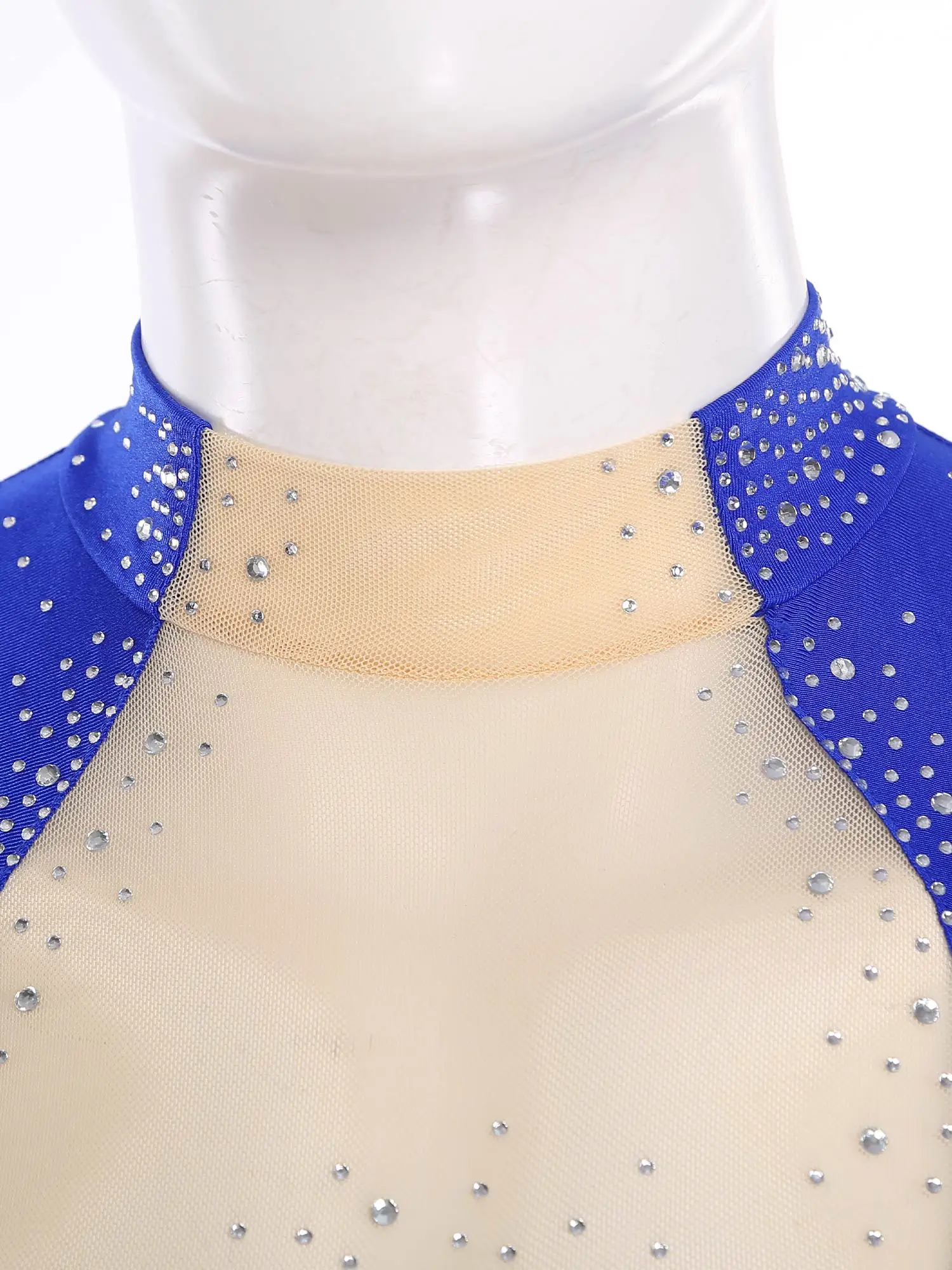 Traje de baño de leotardo de Ballet para hombre, traje de baño con diamantes de imitación de Color contrastante, gimnasia, patinaje artístico, salón de baile, Chacha, Ropa de baile de Jazz latino