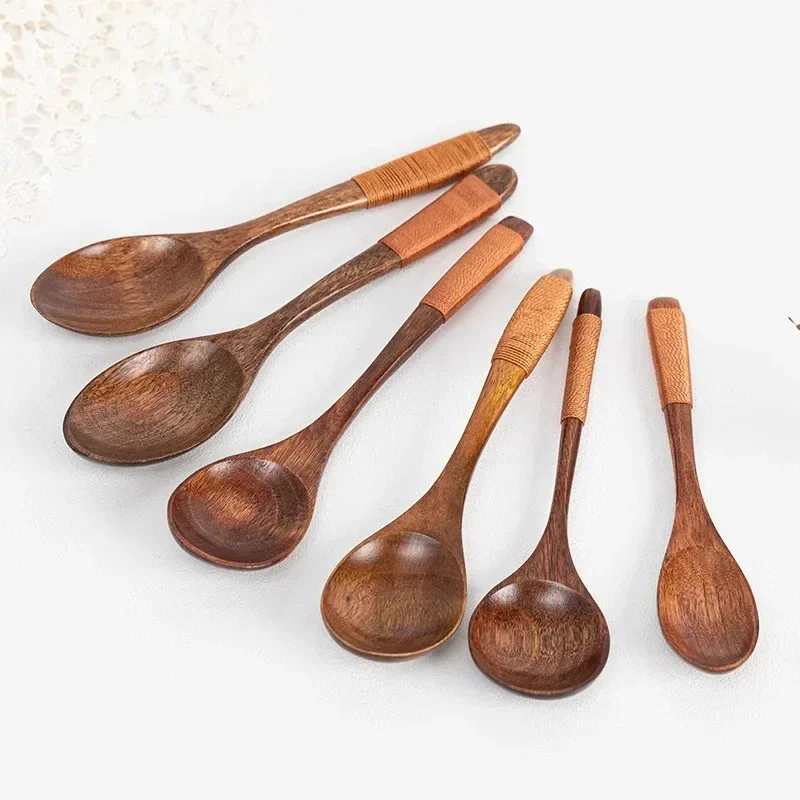 Spoon Wooden Spoons for Cooking Utensil Ice Cream Coffee Tea Soup Spoon Dinner Tableware Kitchen Teaspoon Catering Supplies