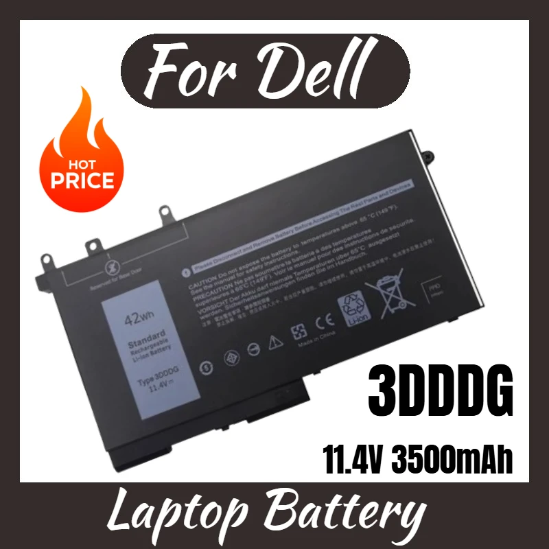 

Laptop Battery 11.4V 3500mAh 3DDDG for Dell Latitude 5590 5491 5591 5280 5288 5480 5580 5490 5495 5488 M3520 M3530