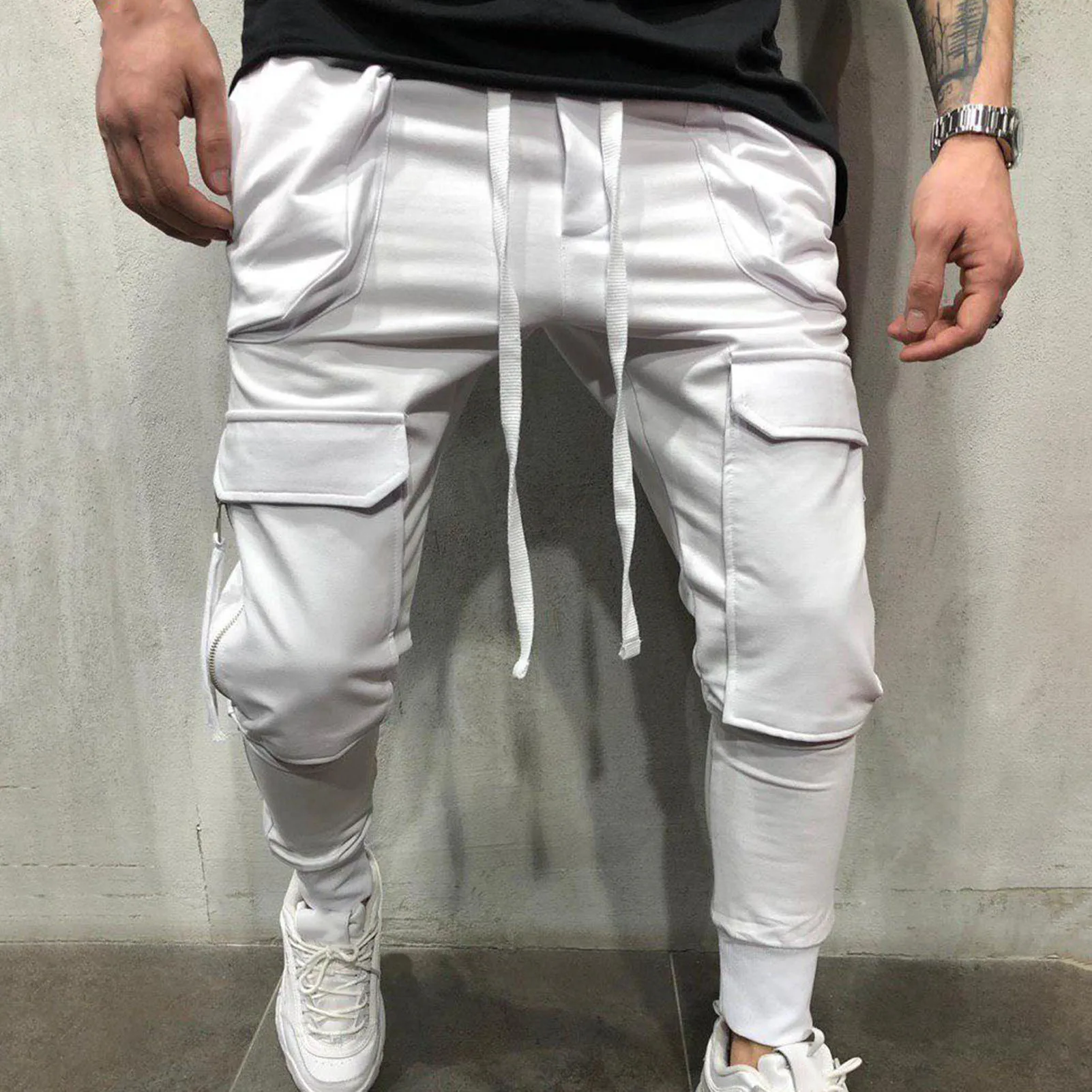 Trousers Tight Ankle Casual Skinny Pants Mens Joggers Sweatpants Fitness Workout Track pants New Autumn Male Fashion Trousers