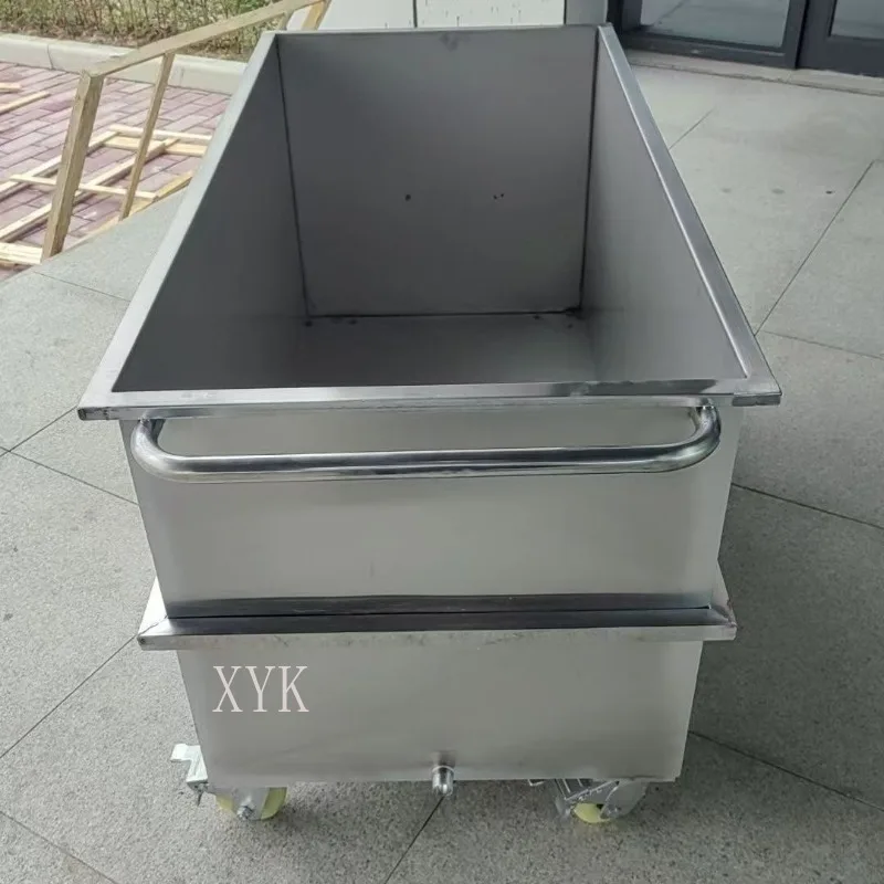 Customizable Stainless Steel Tank Square Storage Tank Industrial Water Tank Mobile Trolley Soaking Pool Brine Boiling Barrel