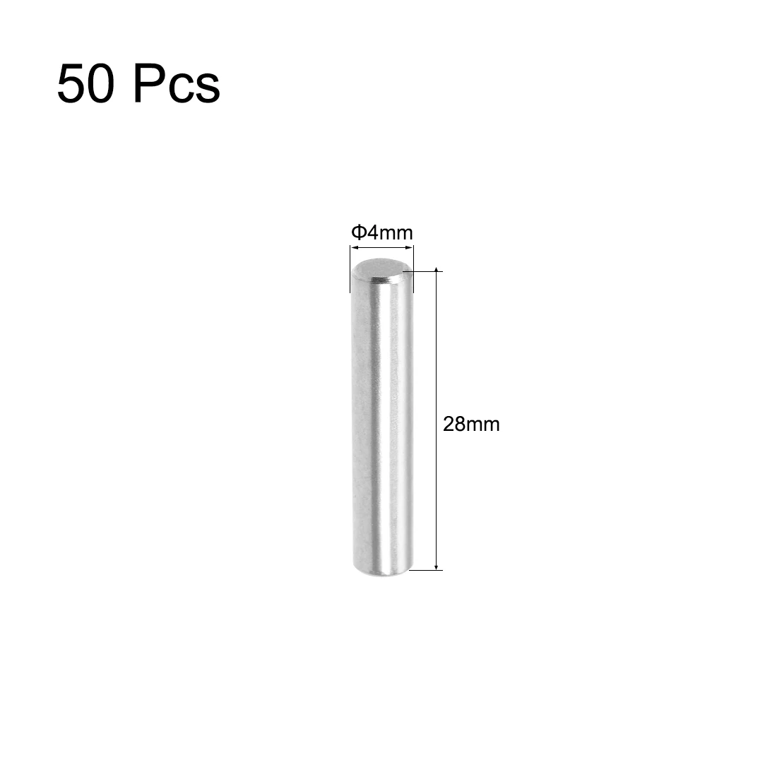UXCELL-pasador de localización cilíndrico de 50 piezas, M1.5, M3, M4, eje fijo de acero inoxidable 304, varilla sólida, soporte de estante, clavijas de estante