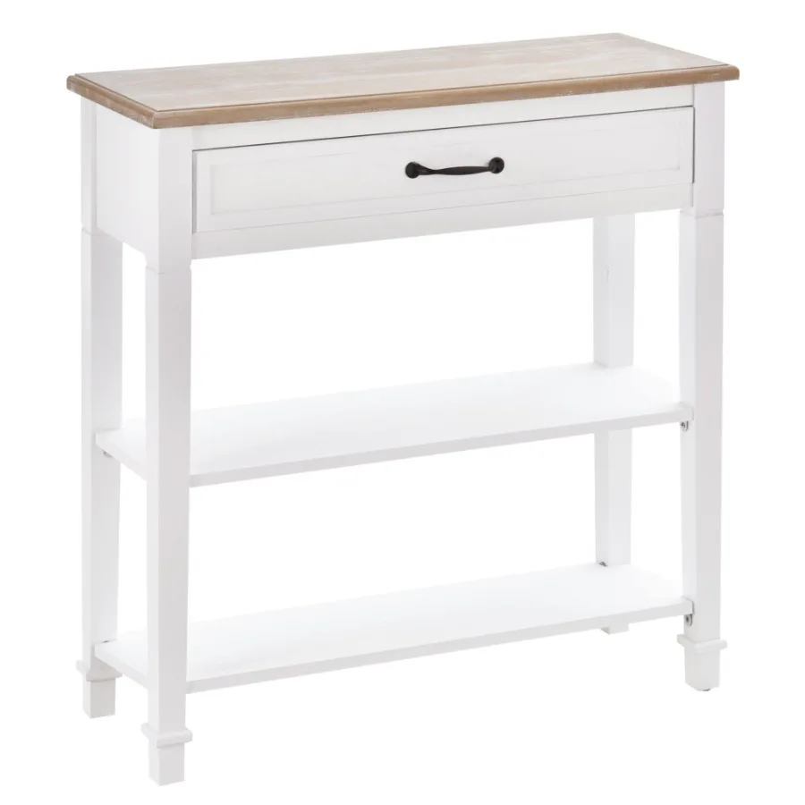 HOMCOM Retro Sofa Console Table White Multifunctional Hallway Entry Large Storage Durable