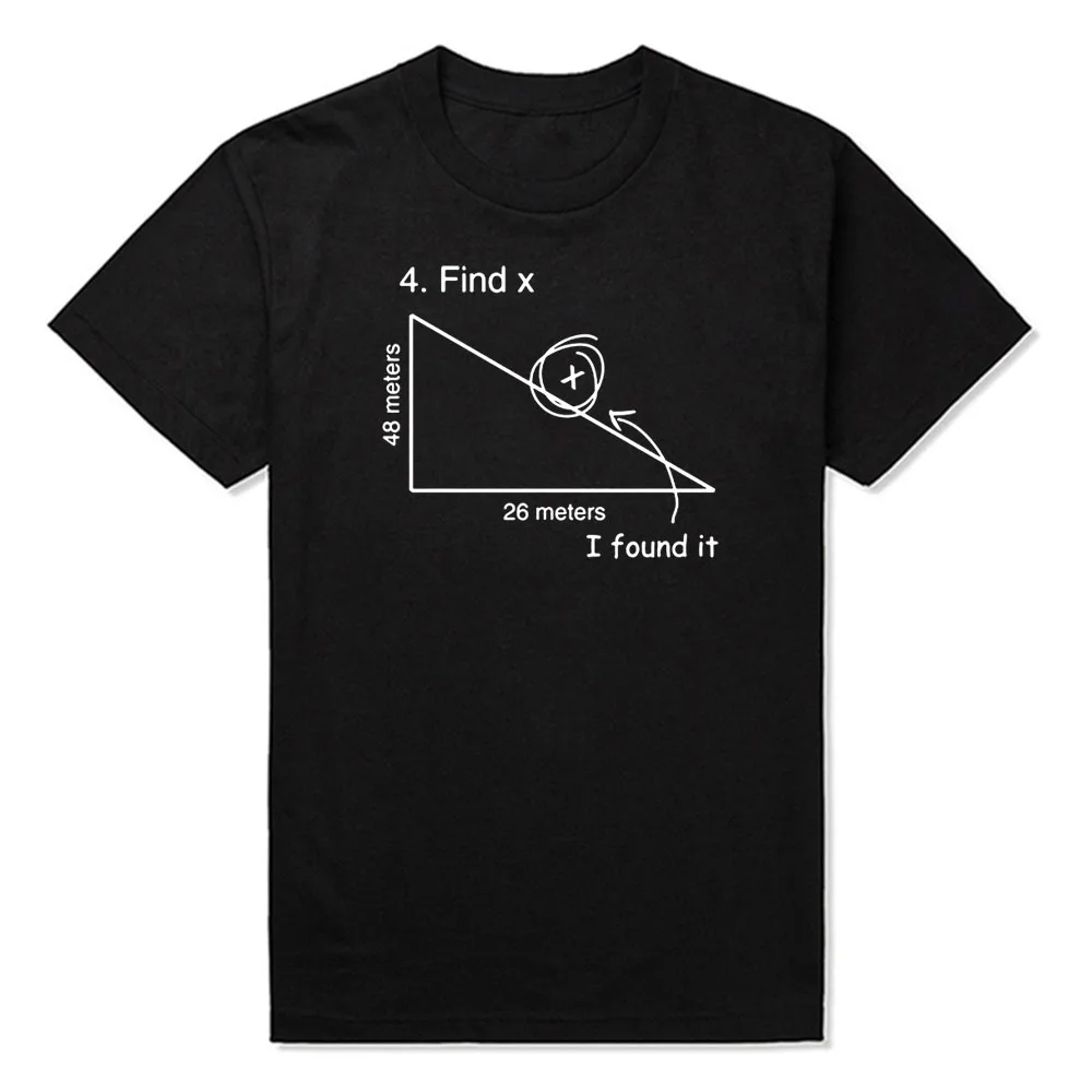 Find Variable X Math Teacher Funny T Shirt Men Short Sleeve Printed Cotton Cartoon T-shirt Tops