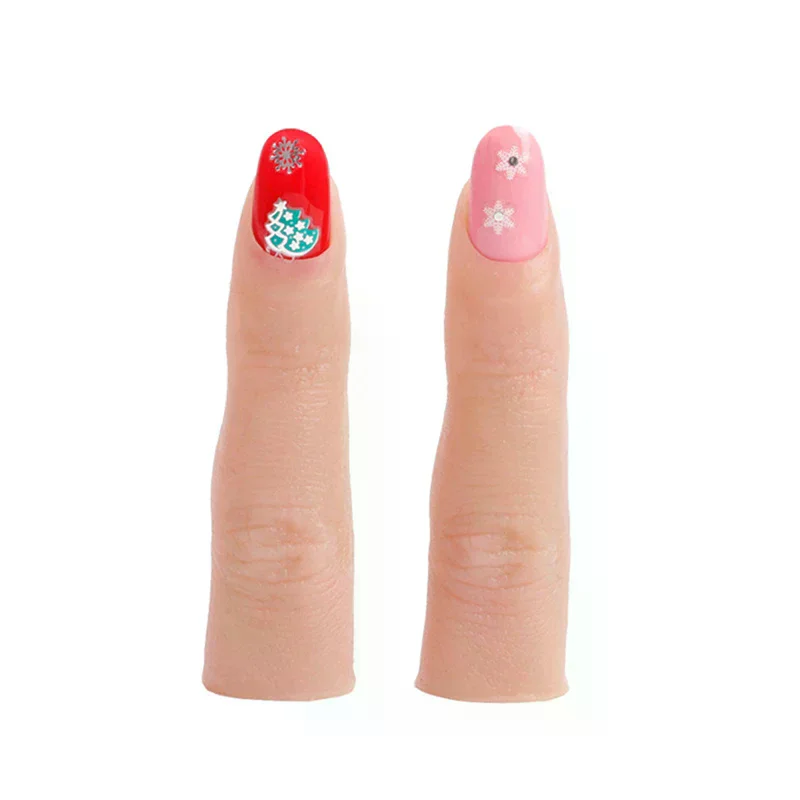 Silicone Practice Fake Finger Nail With Joints Bendable False Fingernails Tips Manicure Nail Training Model Accessories Soft