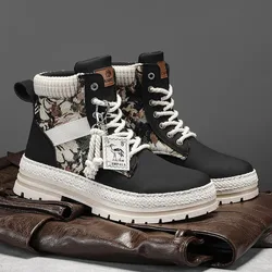 Men Boots Autumn Winter Casual Shoes Designer Luxury Platform Cowboy Chelsea Work Safety Leather Ankle Sneakers Botas Masculino