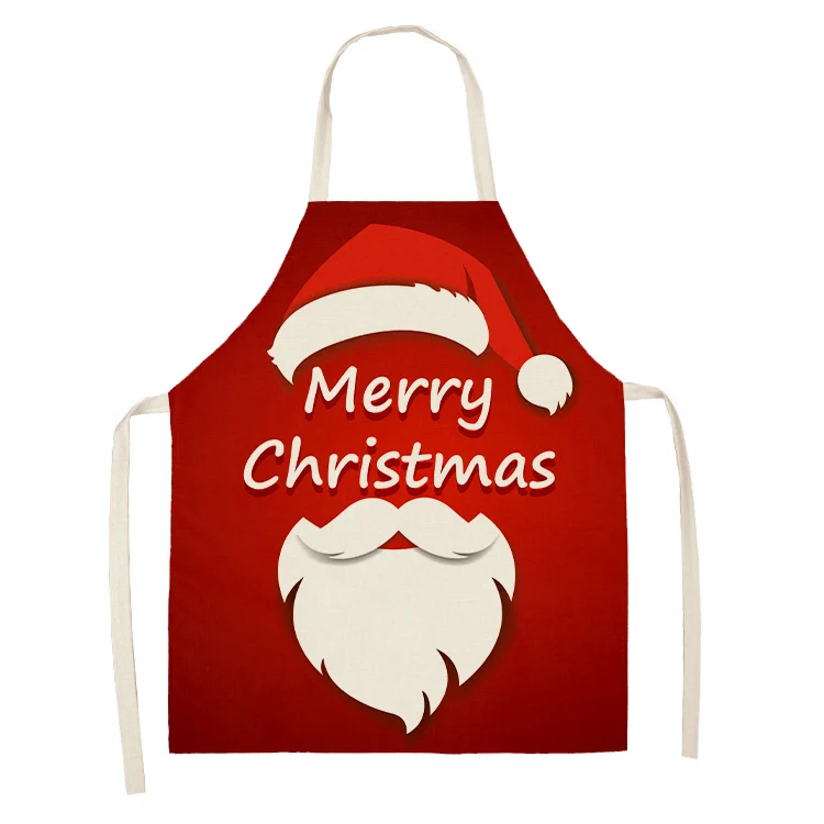 Christmas Santa Claus Red Pattern Cleaning Apron Home Cooking Kitchen  Adult Feliz Navidad